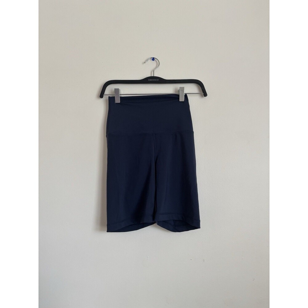 Yogalicious Lux Women's Navy Blue Biker Shorts High Waist Size Small 7’ Short